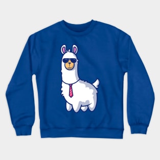 Cute Business Llama Cartoon Crewneck Sweatshirt